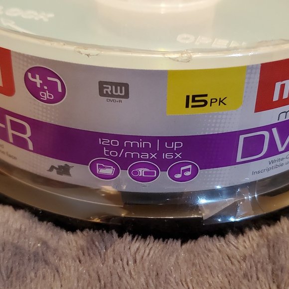 Maxell DVD+R 4.7GB 8x 120min 15 Pack Blank Recordable DVDs - Picture 2 of 5